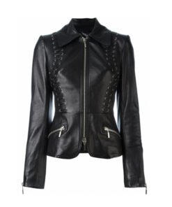 Ladies Black Leather Jacket