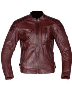 Red light Leather Motorcycle Jacket