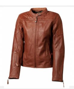 Biker Ladies Brown Leather Jacket