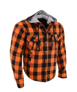 MOTOR BIKE FLANNEL PROTECTIVE HOODED SHIRT