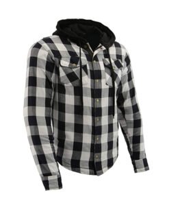 MOTOR BIKE FLANNEL PROTECTIVE HOODED SHIRT