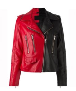 Ladies Red , Black Leather Jacket
