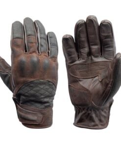 Motor Bike Brown Nubuck Leather Gloves