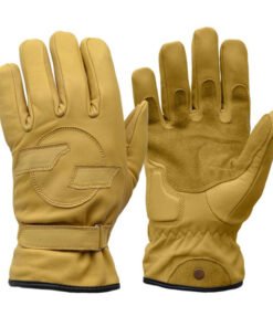 Motor Bike Classic styled fleece & Cowhide Leather Gloves